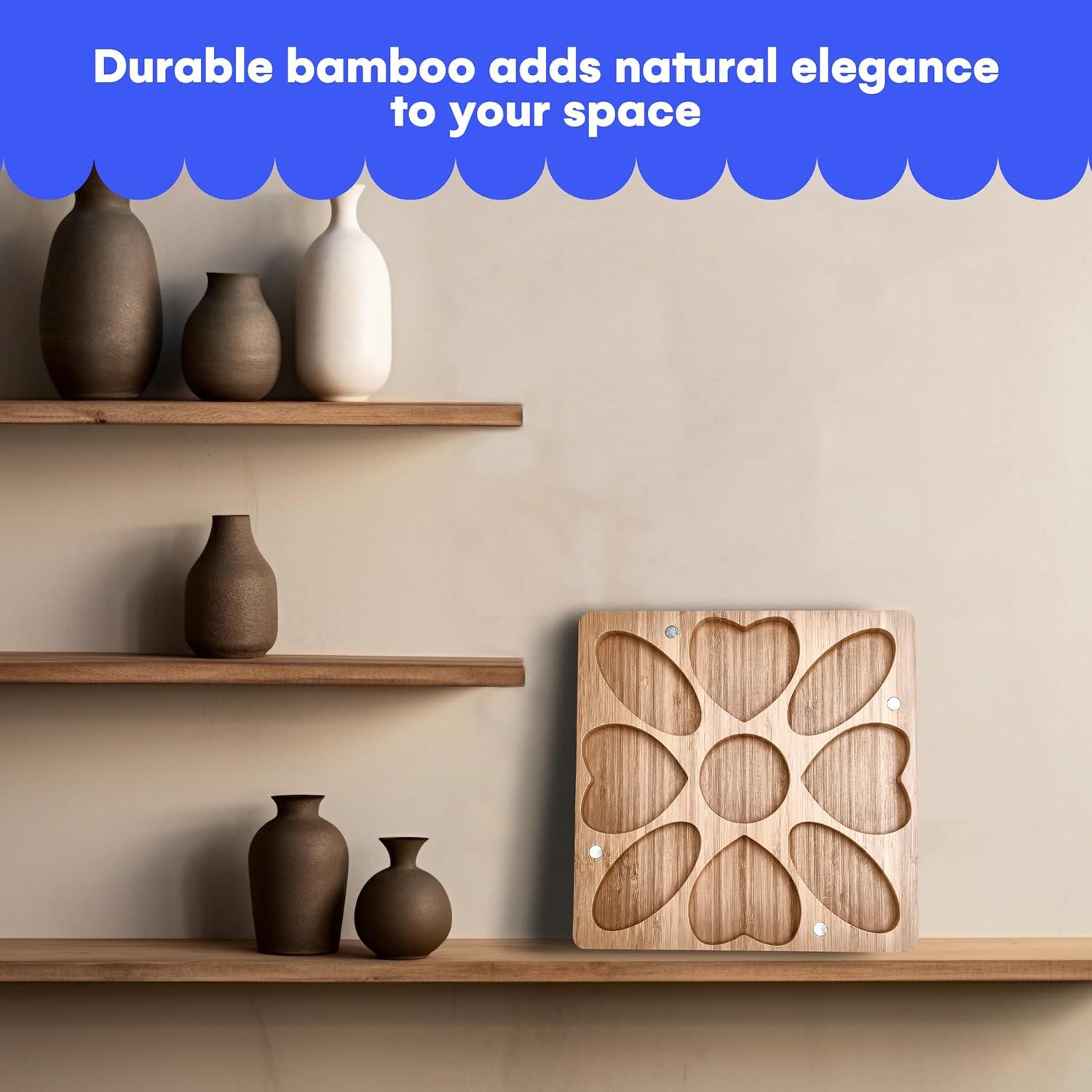 Tablero de cuentas Noa Store en bambú corazón 20x20 cm