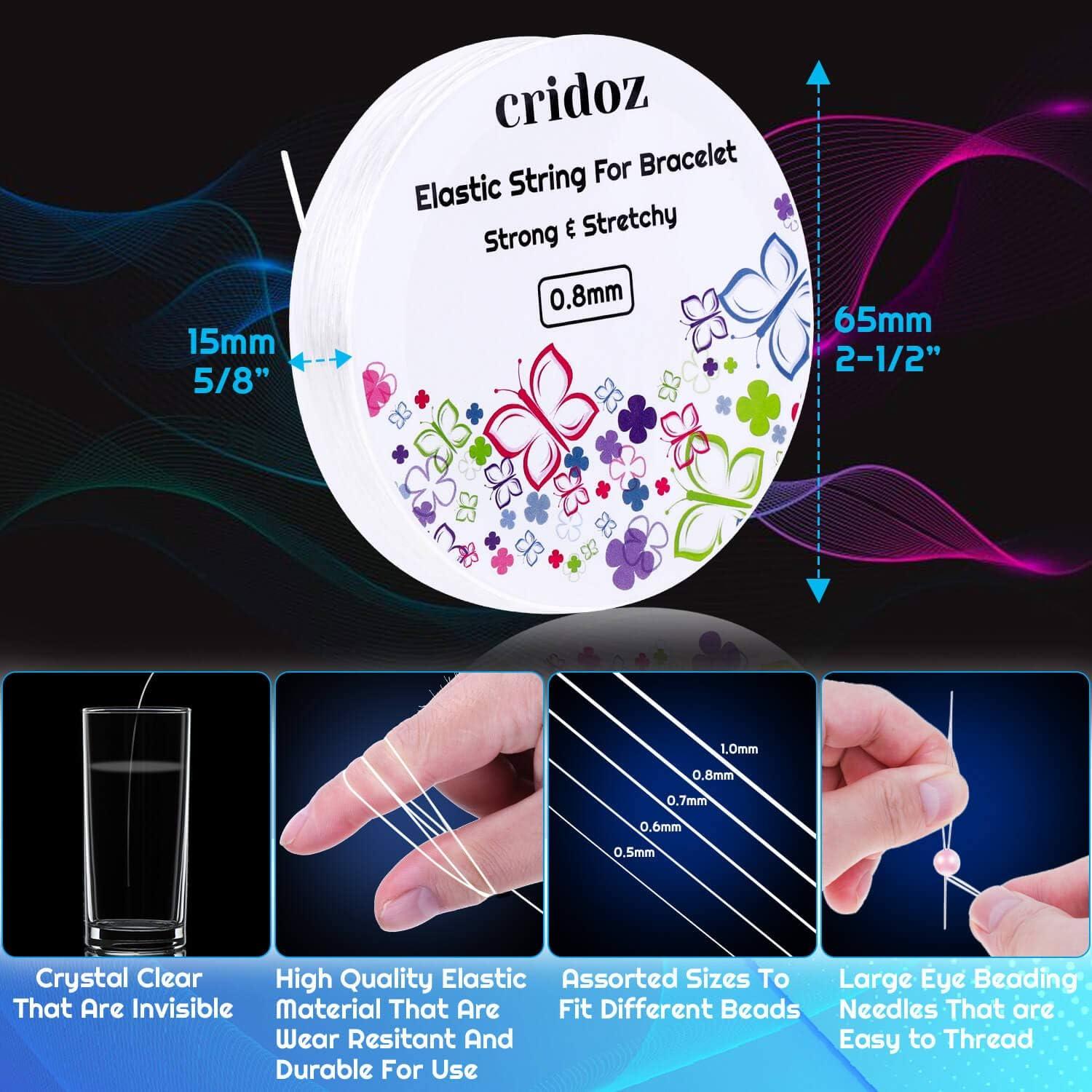 Cuerda Elástica Cridoz 5 Rollos 0.5-1.0 mm para Pulseras