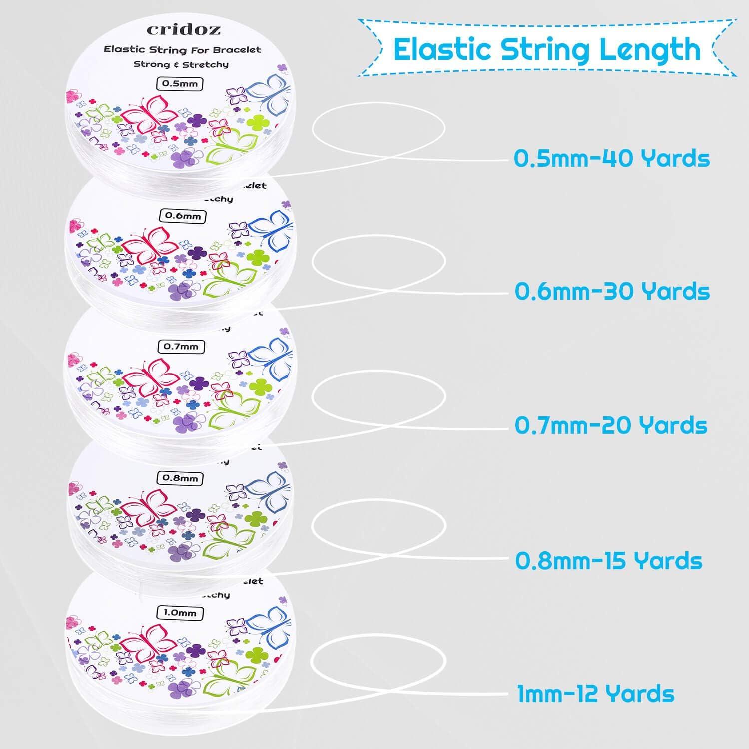 Cuerda Elástica Cridoz 5 Rollos 0.5-1.0 mm para Pulseras
