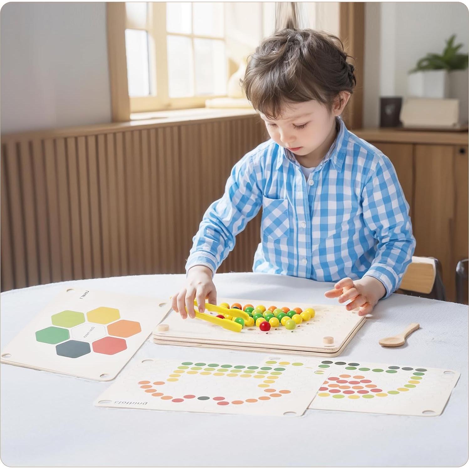 Juego de Cuentas de Madera ibwaae para Niños 3+ Años