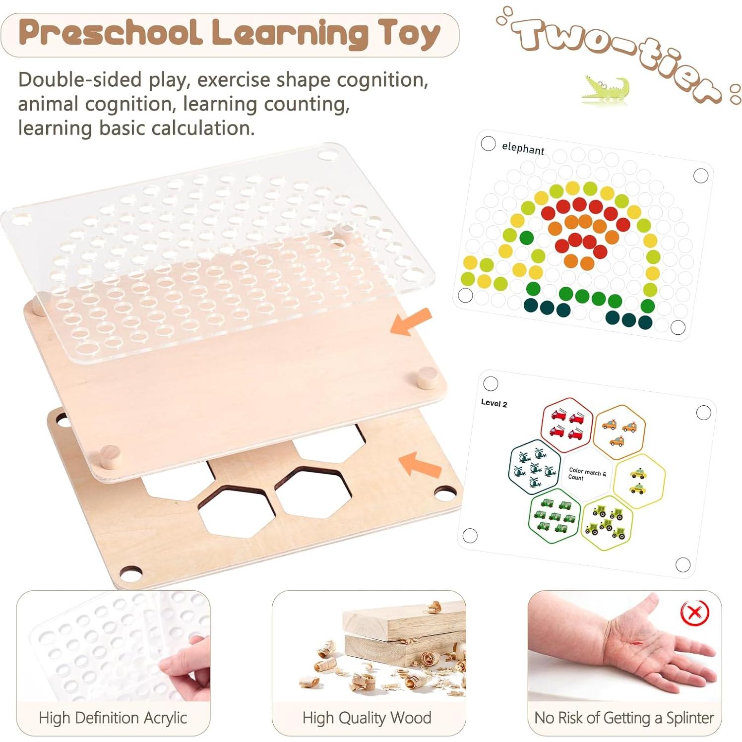 Juego de Cuentas de Madera ibwaae para Niños 3+ Años