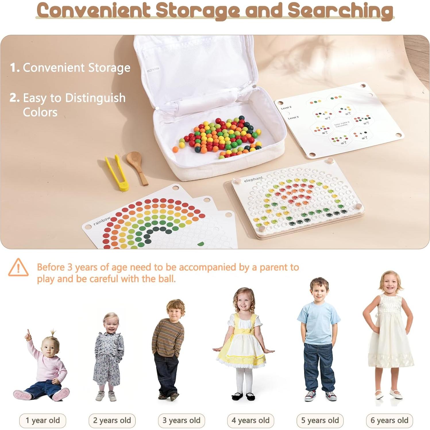 Juego de Cuentas de Madera ibwaae para Niños 3+ Años