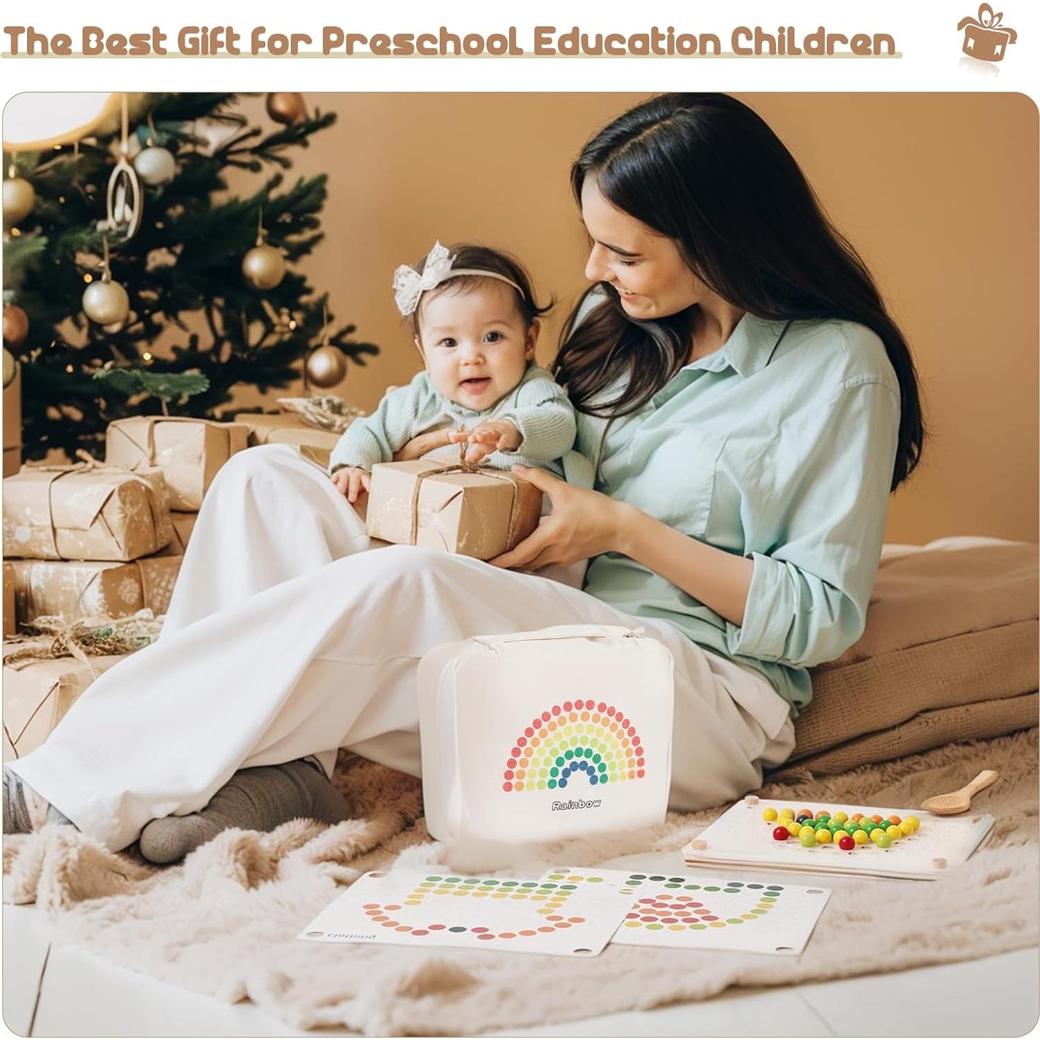 Juego de Cuentas de Madera ibwaae para Niños 3+ Años