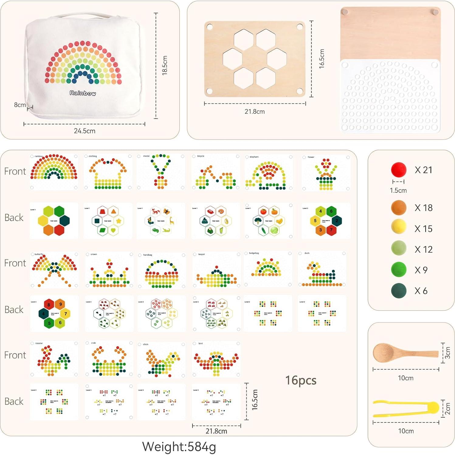Juego de Cuentas de Madera ibwaae para Niños 3+ Años