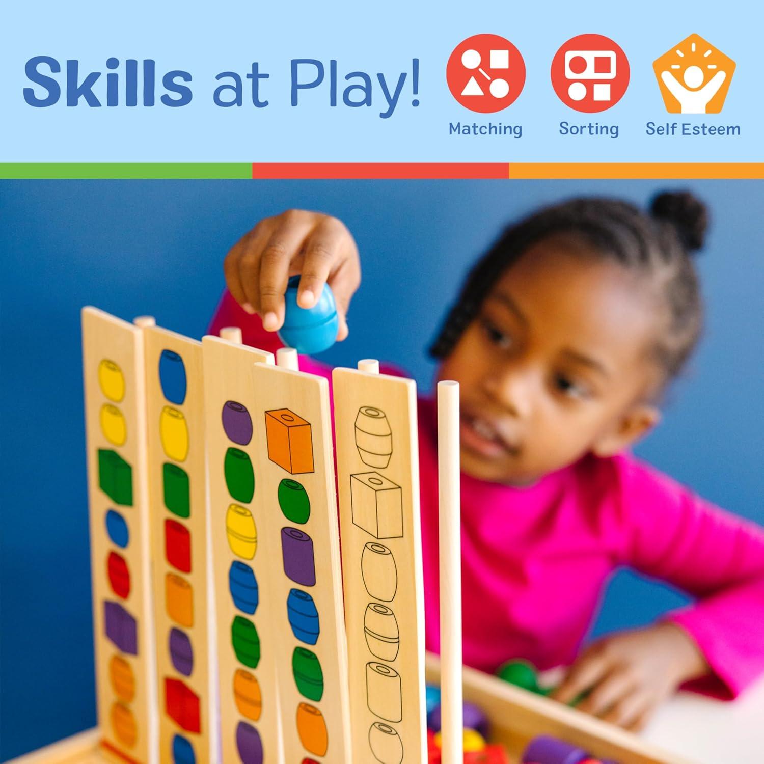 Juego de Secuenciación de Cuentas Melissa y Doug - 46 Cuentas de Madera