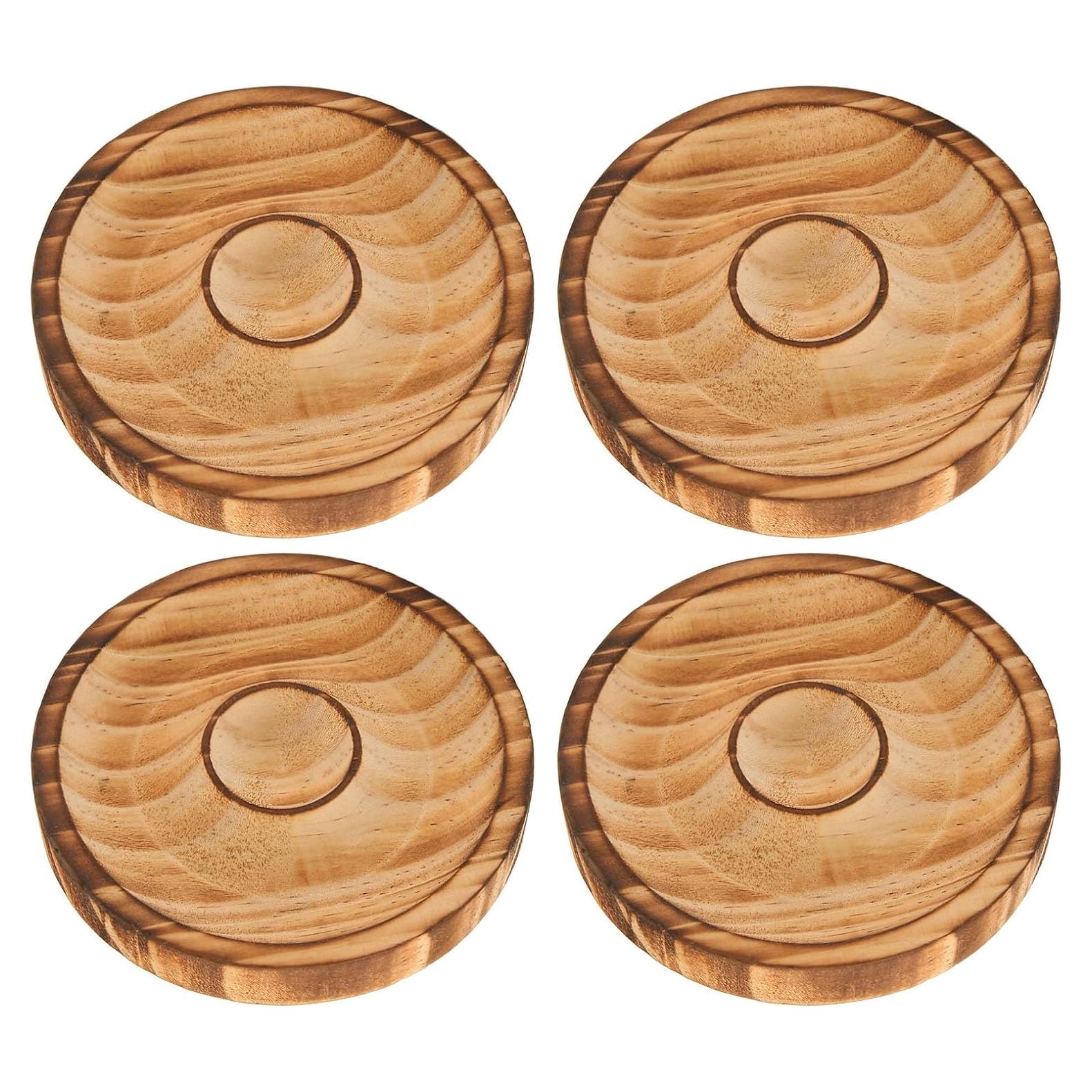 Bandeja de Exhibición de Pulseras de Madera Redonda 4 Piezas