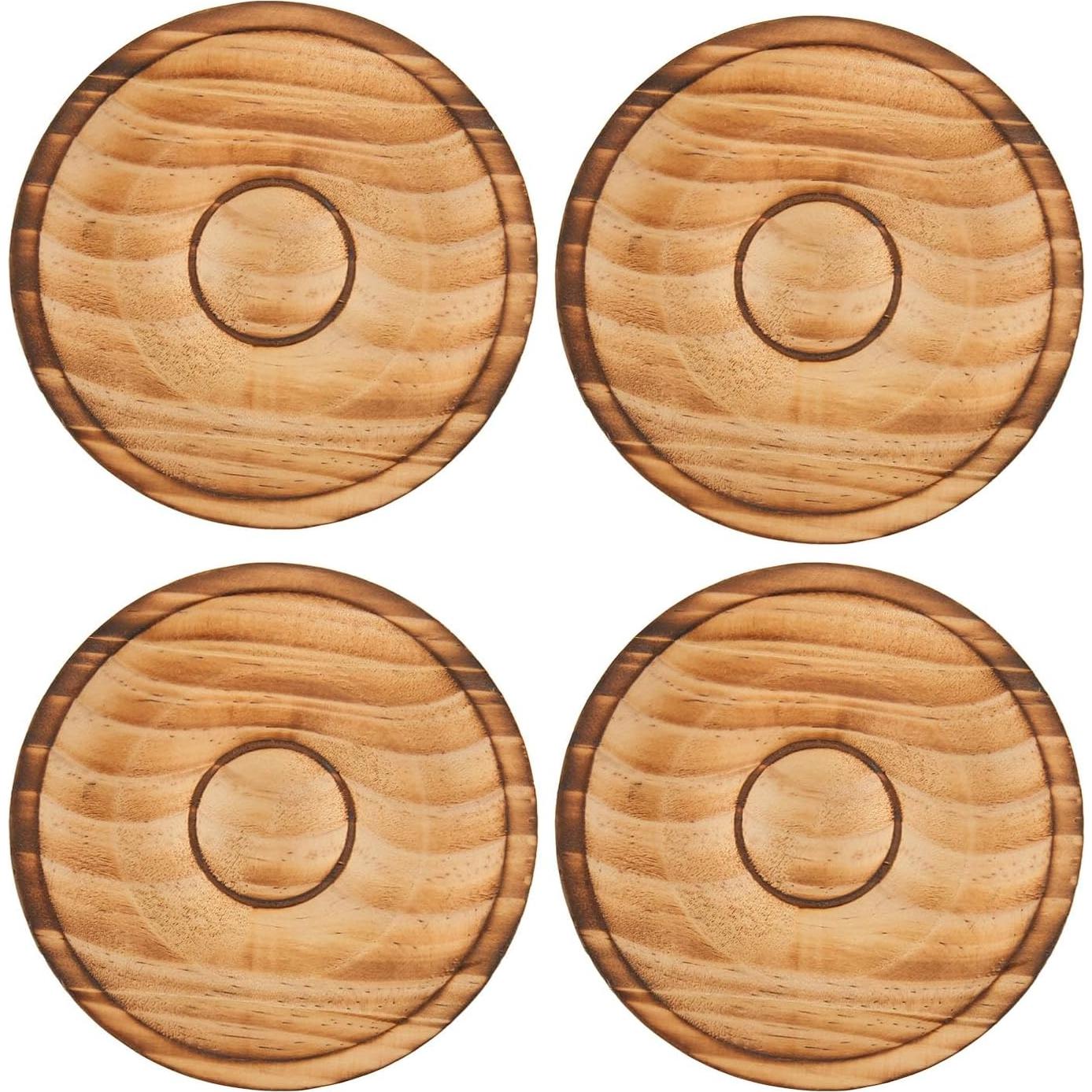 Bandeja de Exhibición de Pulseras de Madera Redonda 4 Piezas