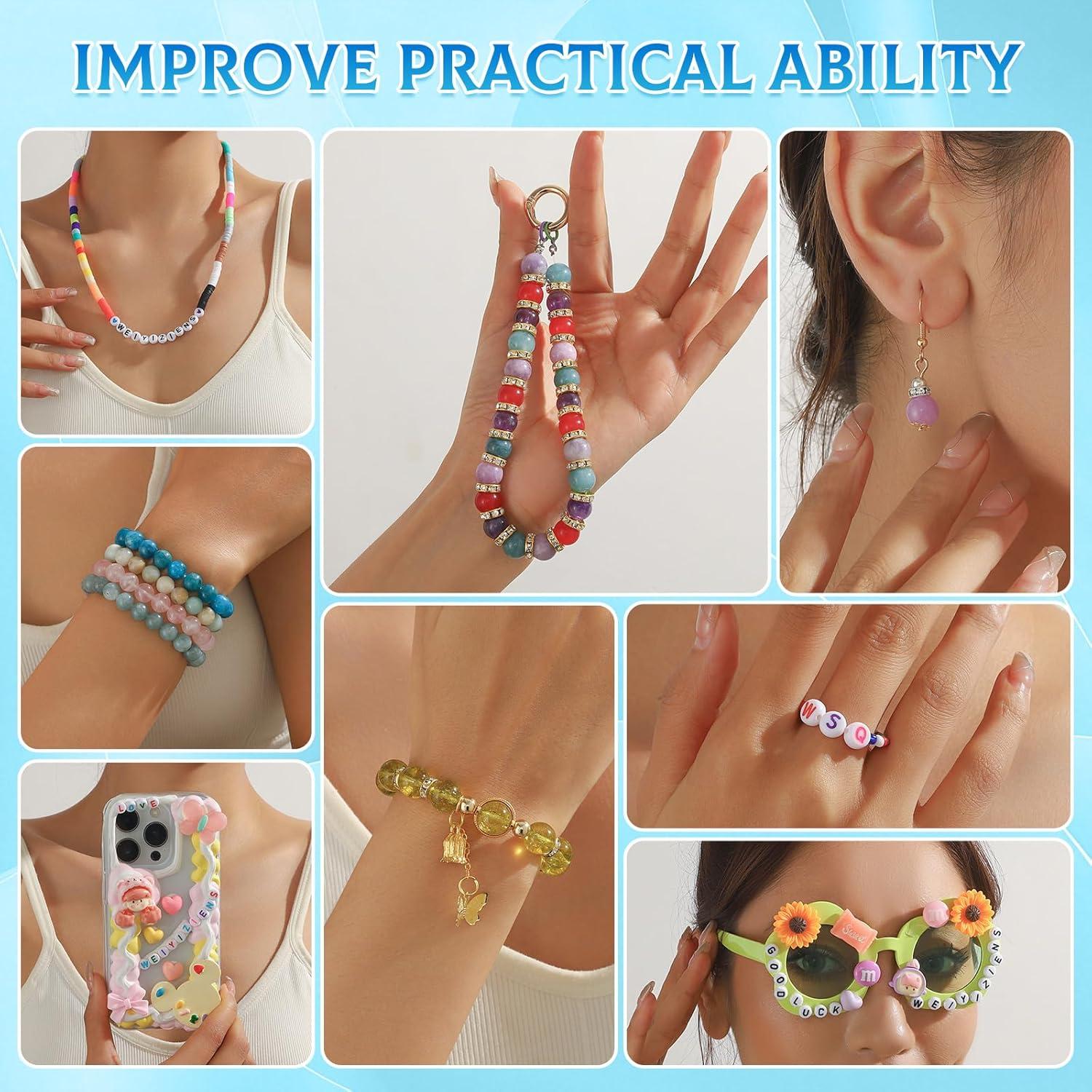 1400 Cuentas de Letras Weiyiziens 4x7mm Acrílico Blanco y Negro