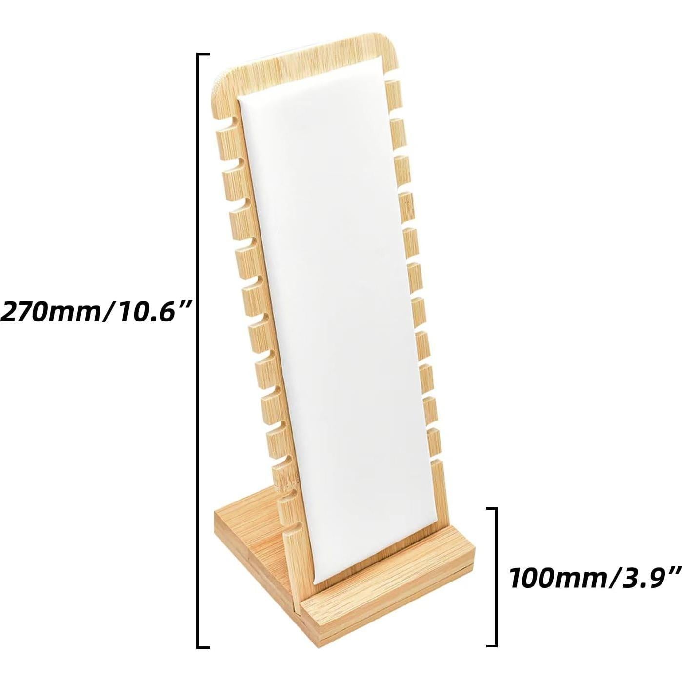 Tablero de Exhibición de Joyería Fresa Dorada 2PCS Bambú Blanco