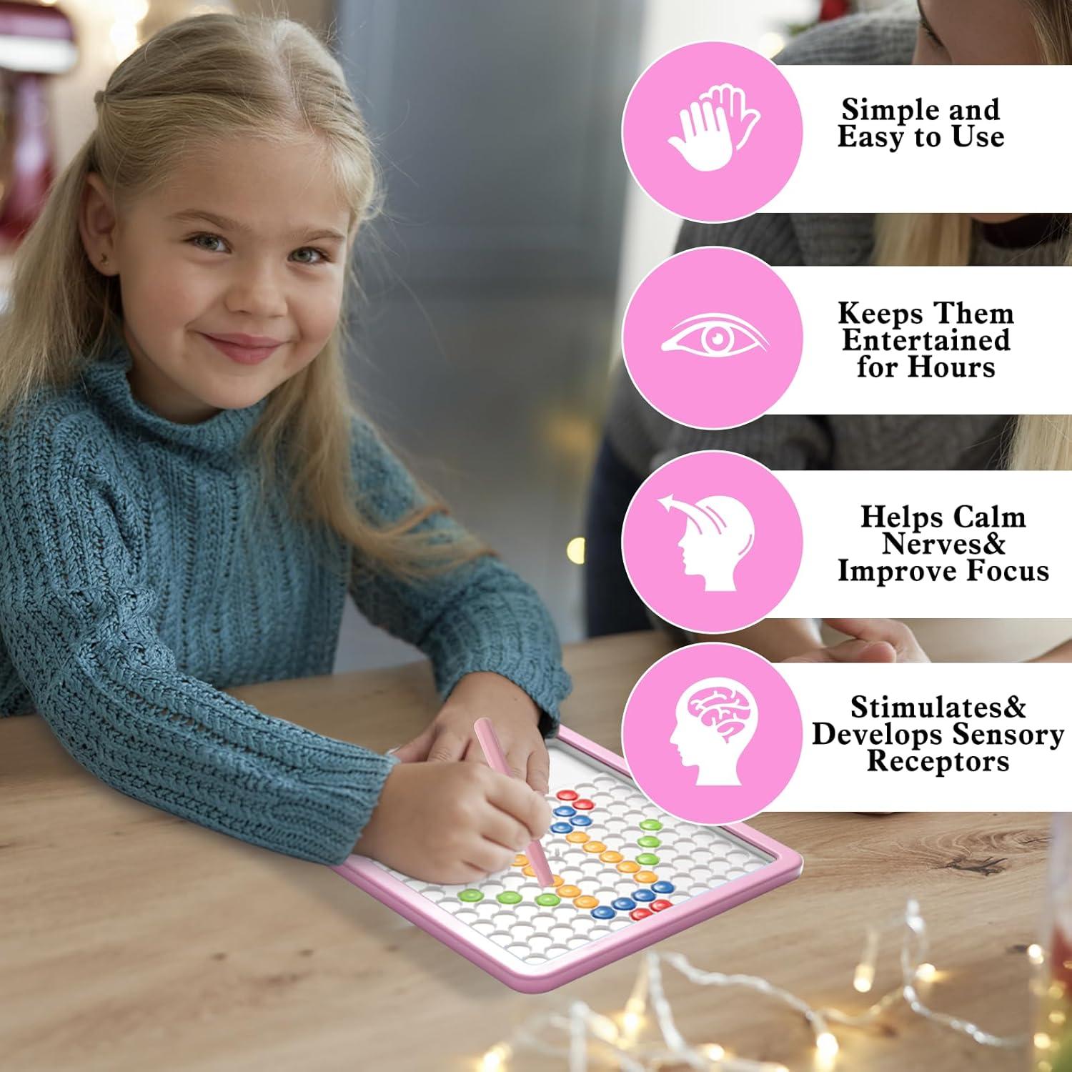 Tableta de Dibujo Magnético Caruras Rosa 20.6x20.6 cm