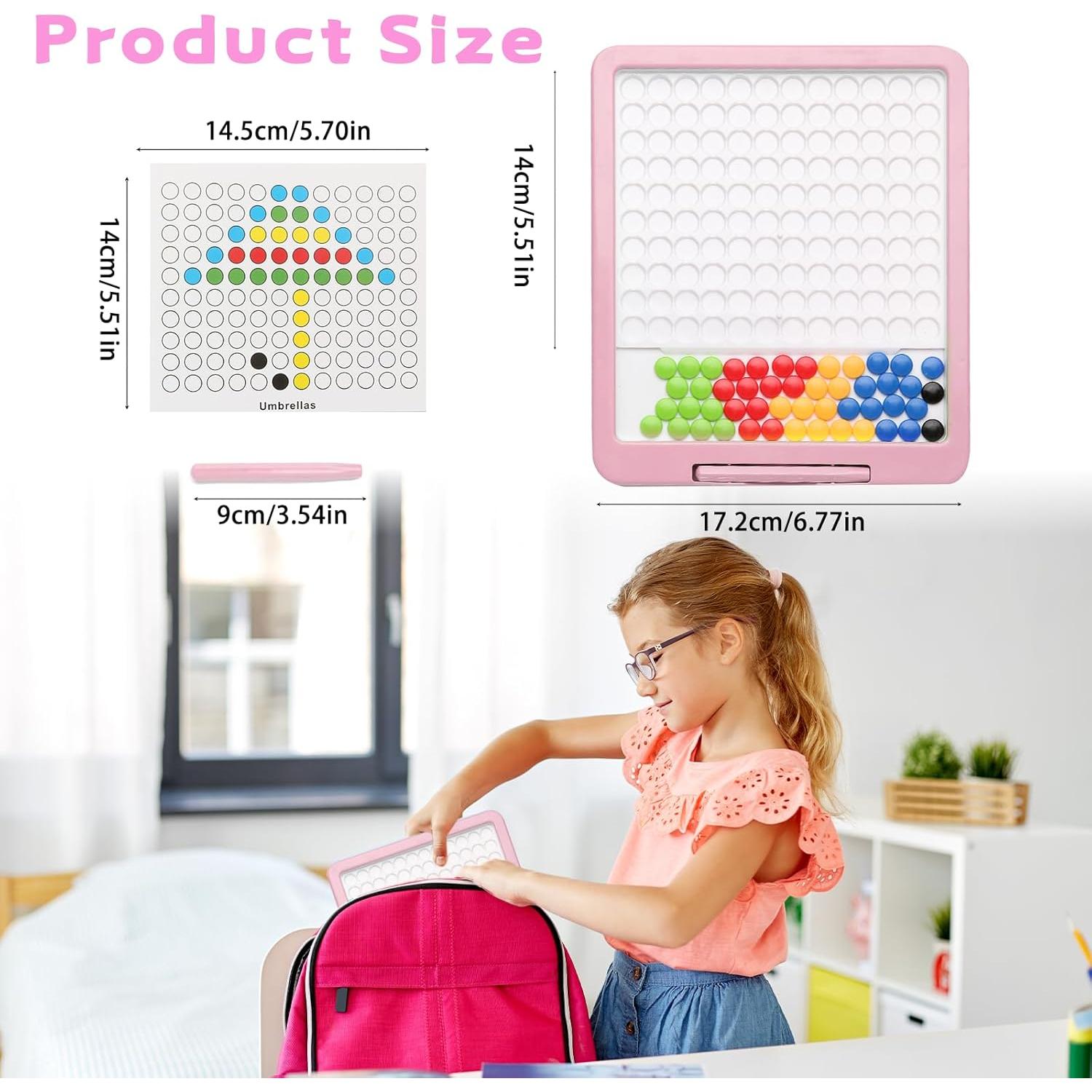 Tableta de Dibujo Magnético Caruras Rosa 20.6x20.6 cm