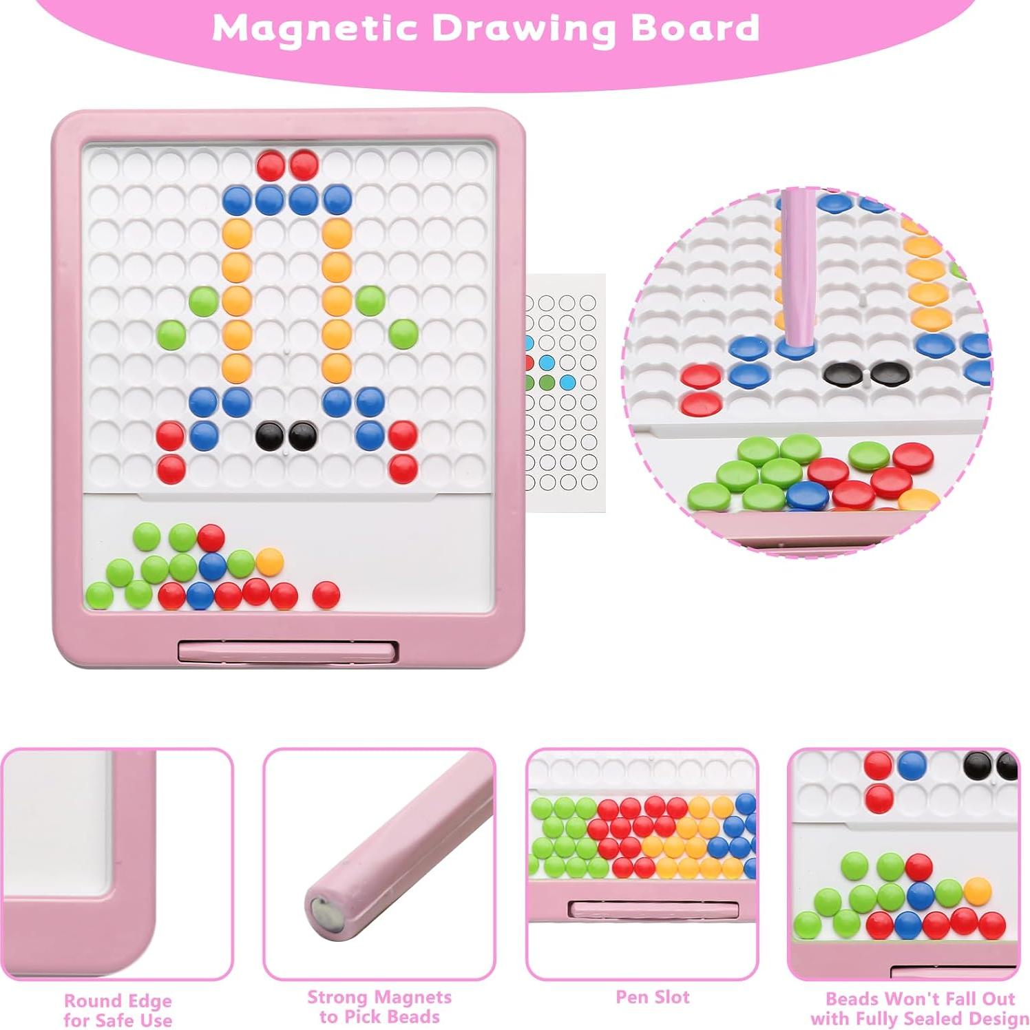 Tableta de Dibujo Magnético Caruras Rosa 20.6x20.6 cm