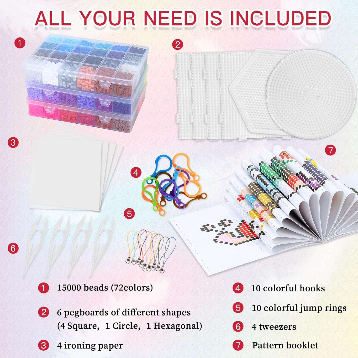 Kit de Perlas de Fusión QUEFE 15000 Piezas 72 Colores 5mm