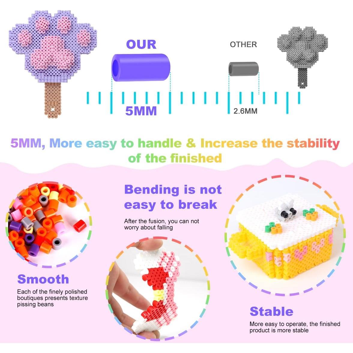 Kit de Perlas Fuse Meland 11000 pcs Multicolor 5MM Manualidades