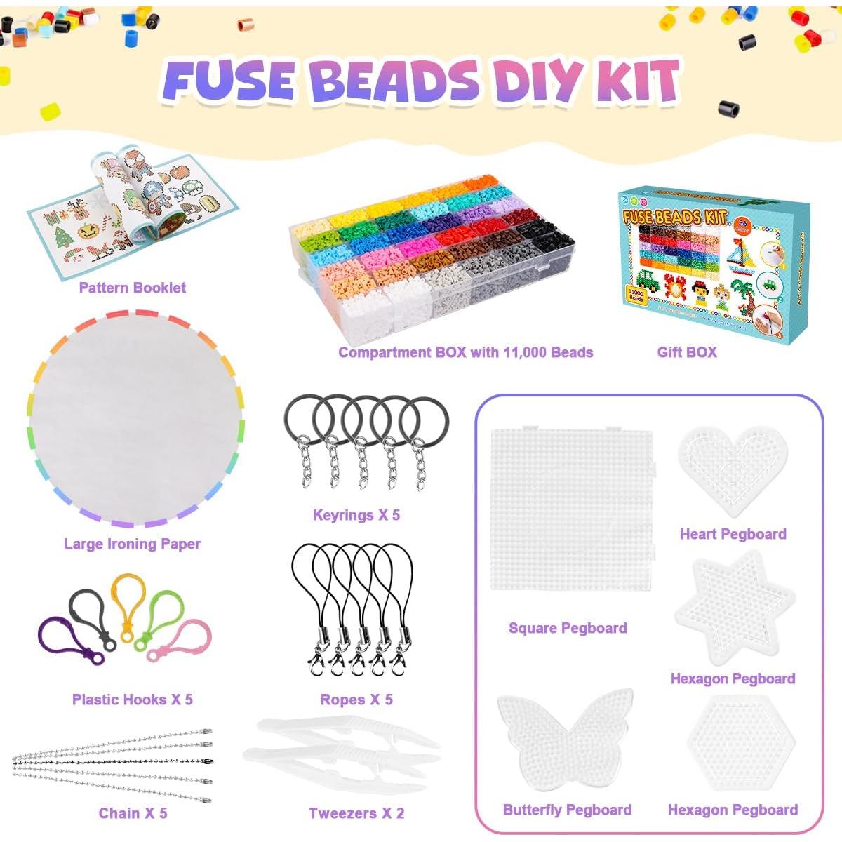 Kit de Perlas Fuse Meland 11000 pcs Multicolor 5MM Manualidades