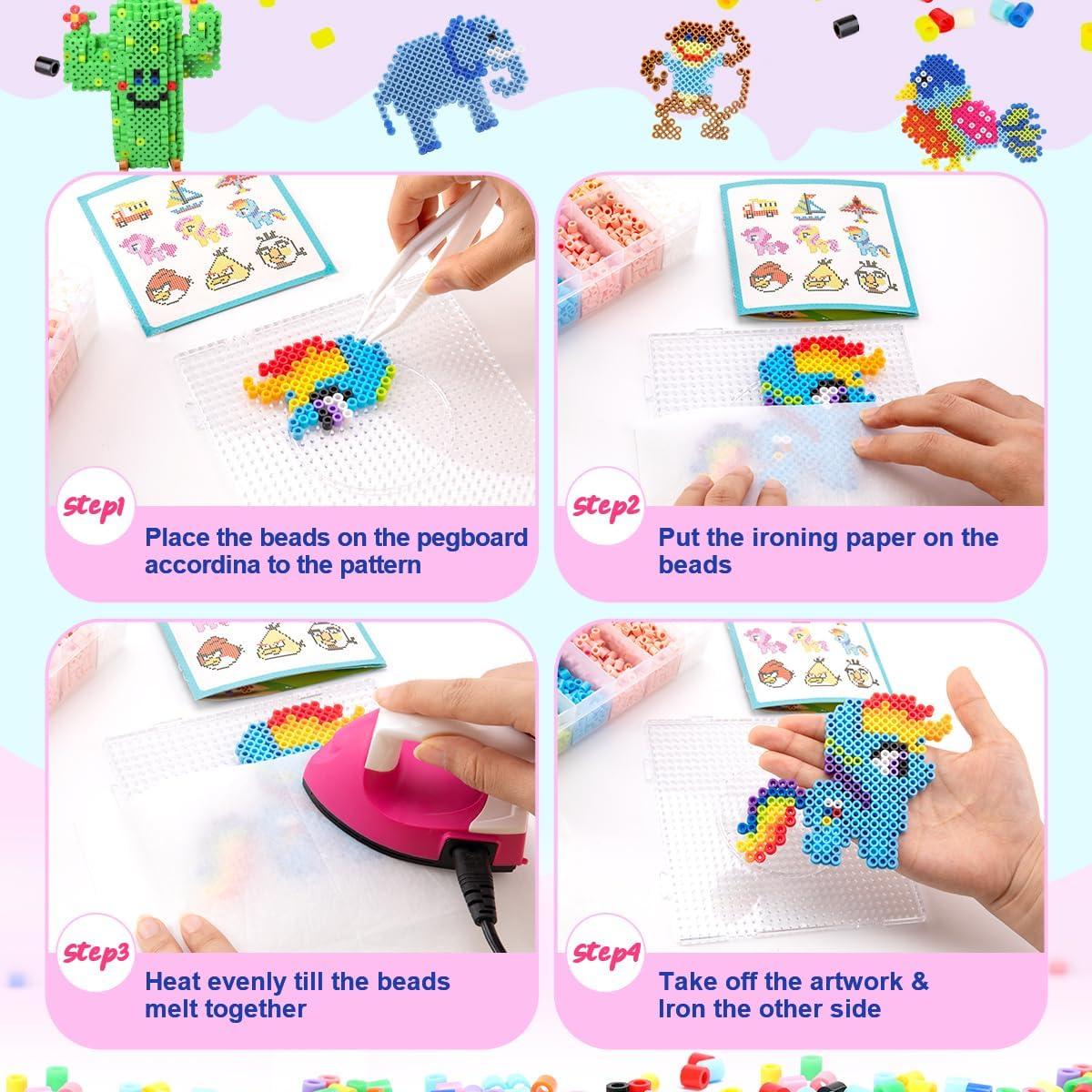 Kit de Perlas Fuse Meland 11000 pcs Multicolor 5MM Manualidades