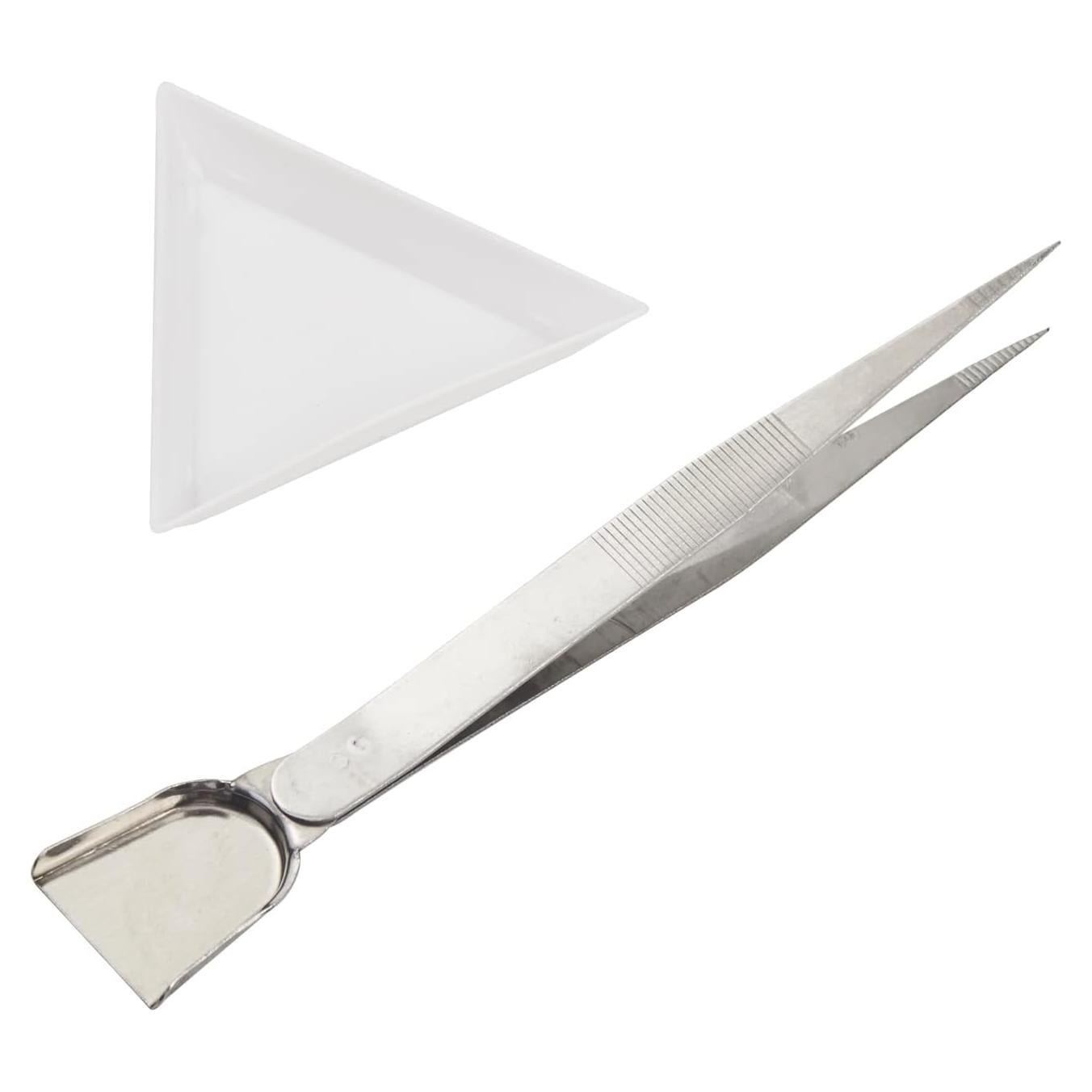 10 Bandejas Clasificadoras Triangulares Blancas + Pinzas Plateadas