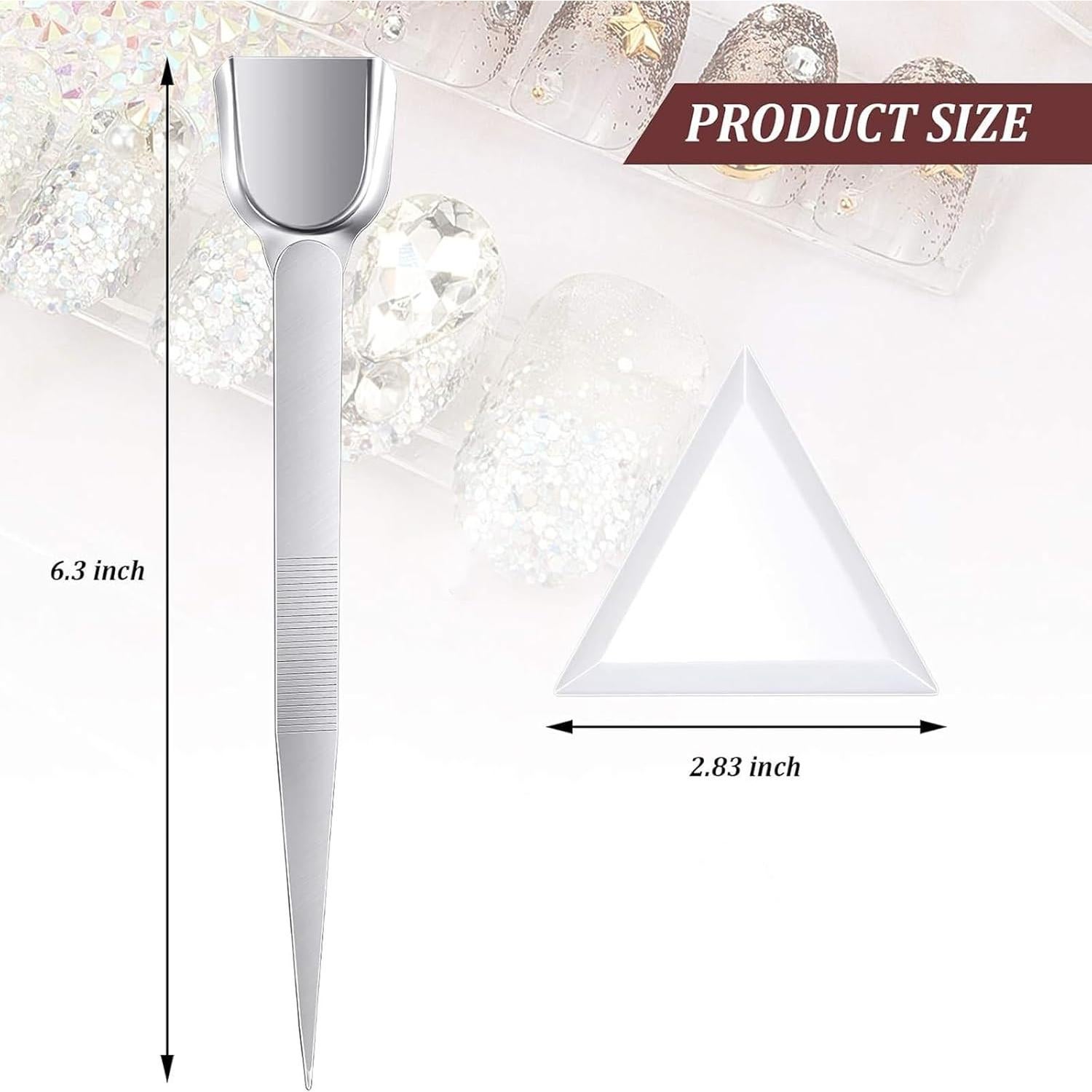 10 Bandejas Clasificadoras Triangulares Blancas + Pinzas Plateadas
