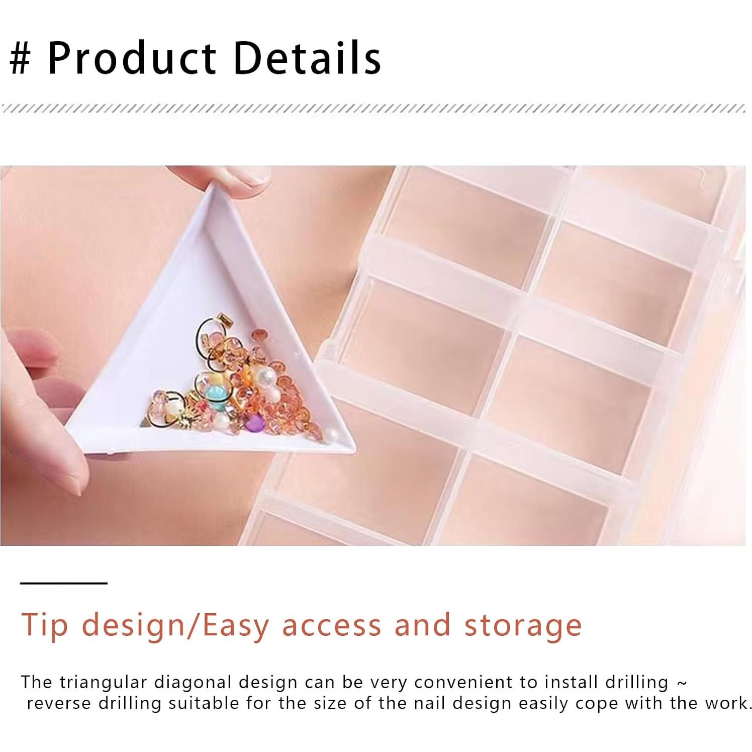 10 Bandejas Clasificadoras Triangulares Blancas + Pinzas Plateadas