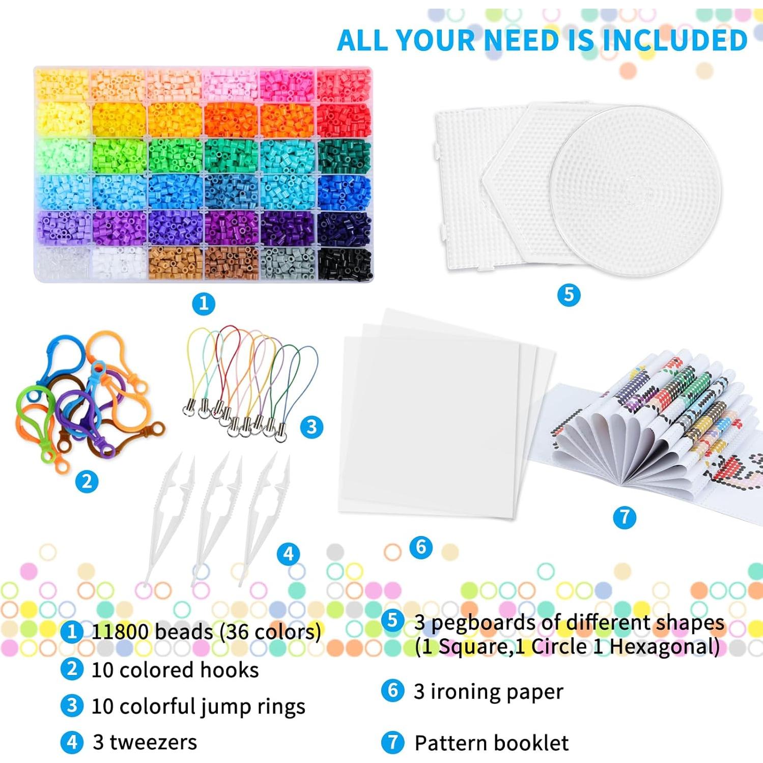 Kit de Manualidades Quefe 11800pcs con Perlas de Fusión 5mm
