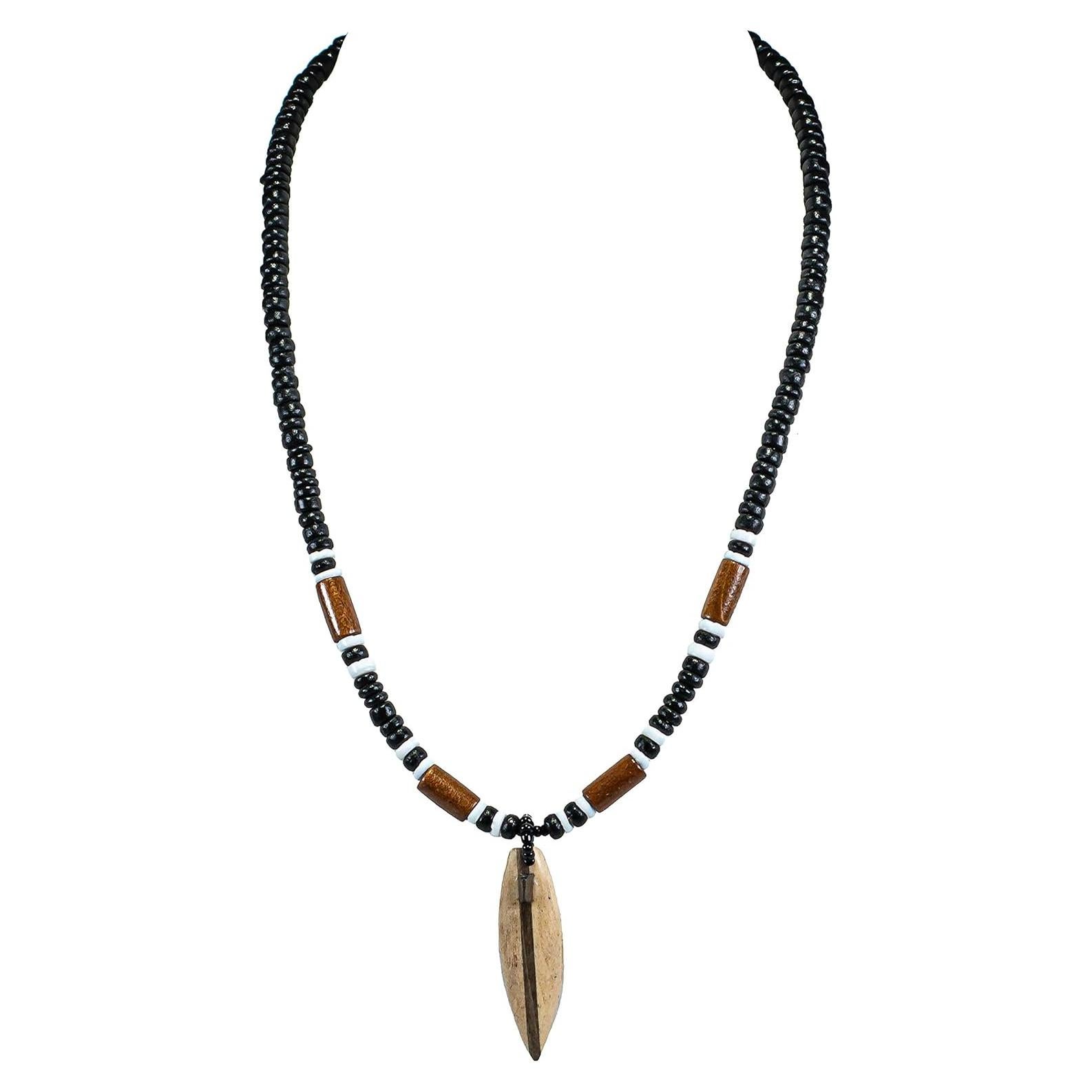 Collar de cuentas de cáscara de coco BlueRica con tabla de surf