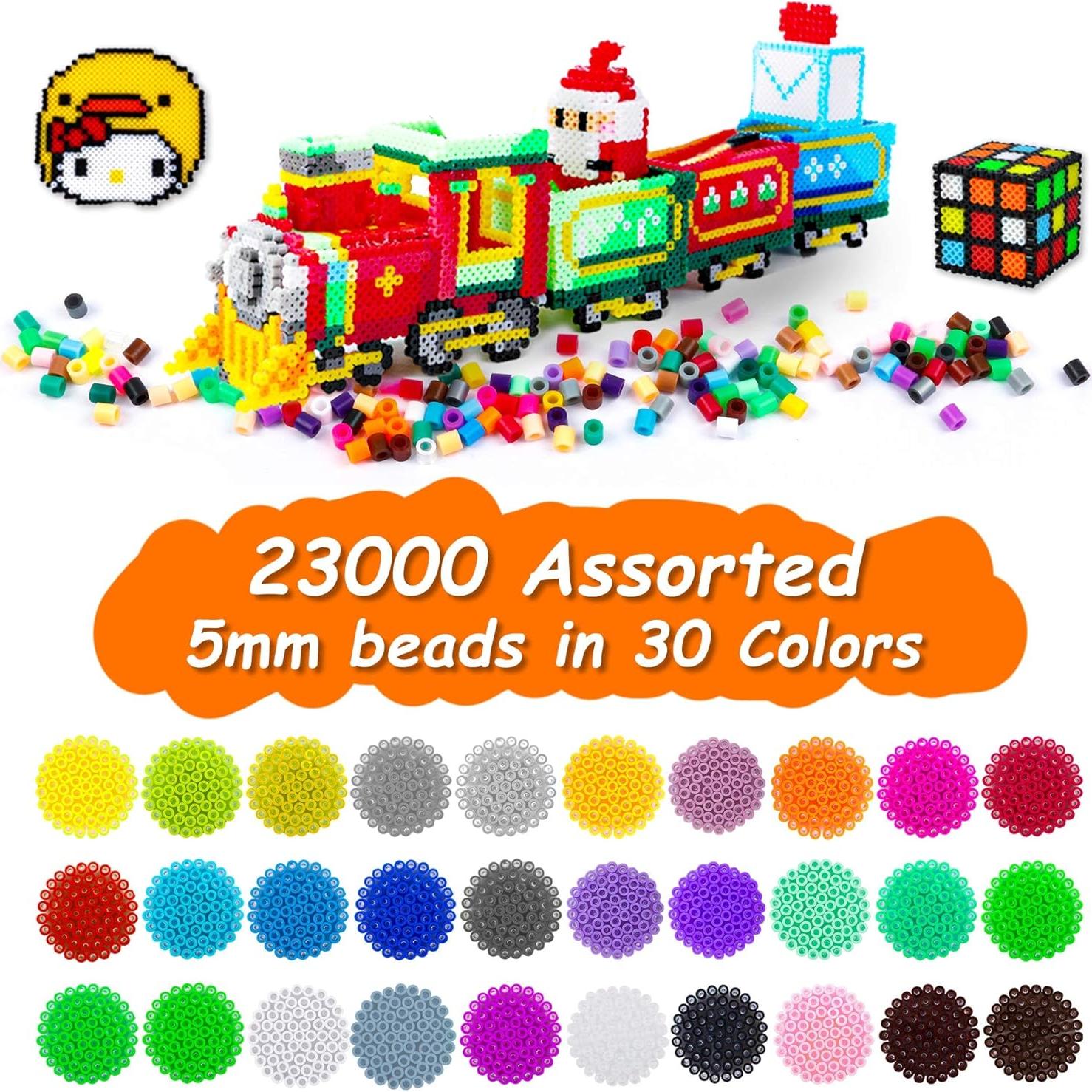 Kit de Perlas Fusibles Multicolor Inscraft 23000 Piezas 30 Colores