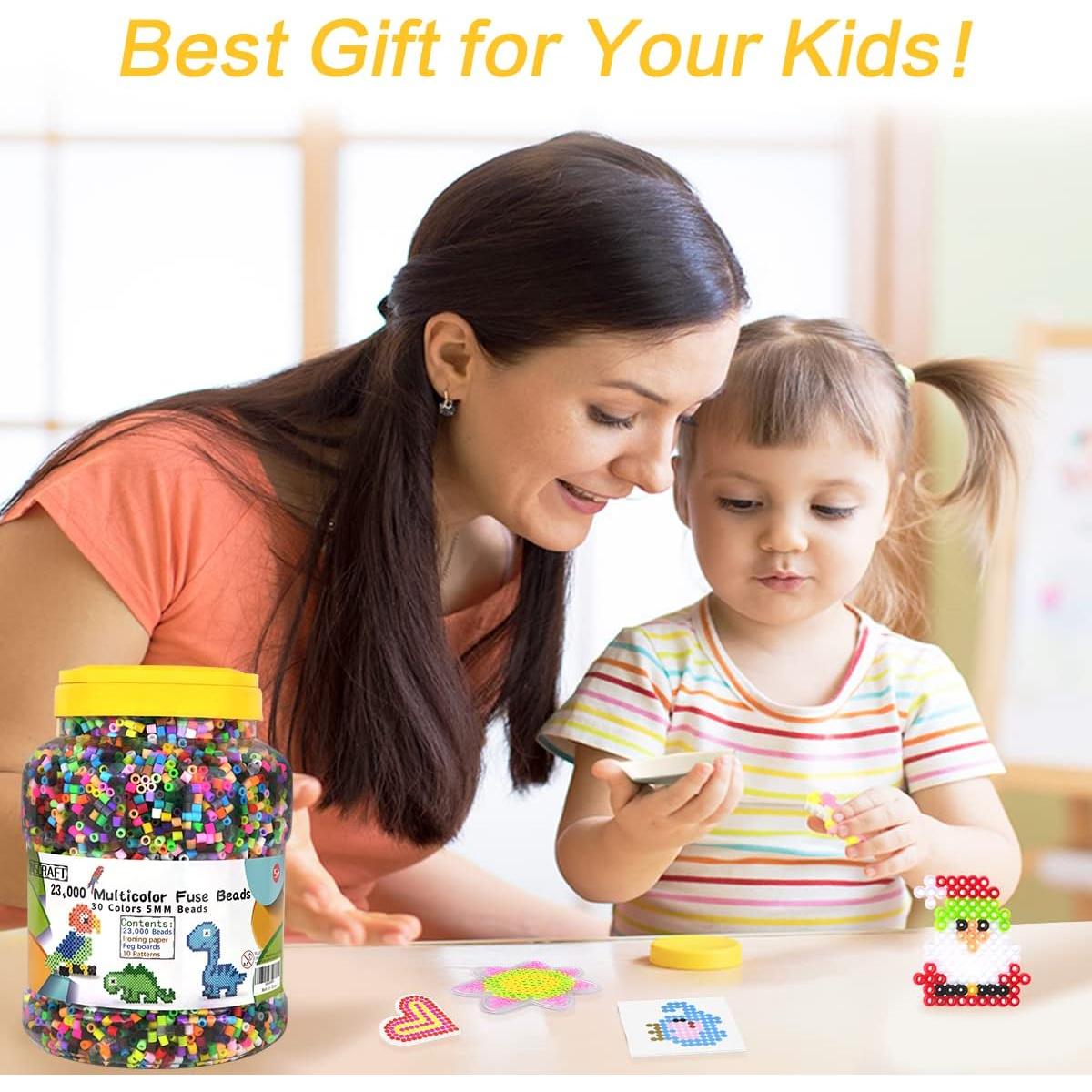 Kit de Perlas Fusibles Multicolor Inscraft 23000 Piezas 30 Colores