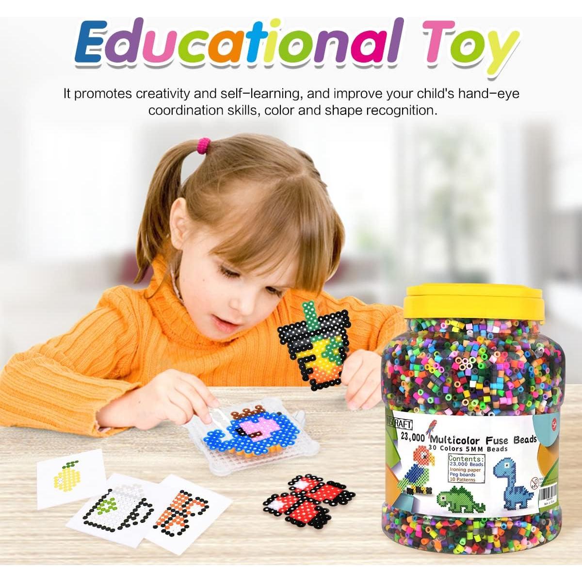 Kit de Perlas Fusibles Multicolor Inscraft 23000 Piezas 30 Colores