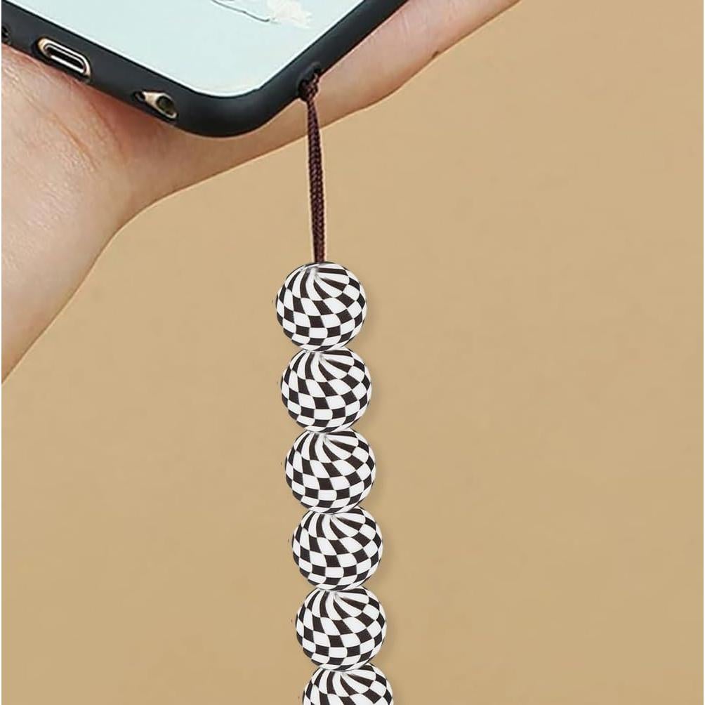 30 Perlas de Silicona Diseño Ajedrez 15mm para Manualidades