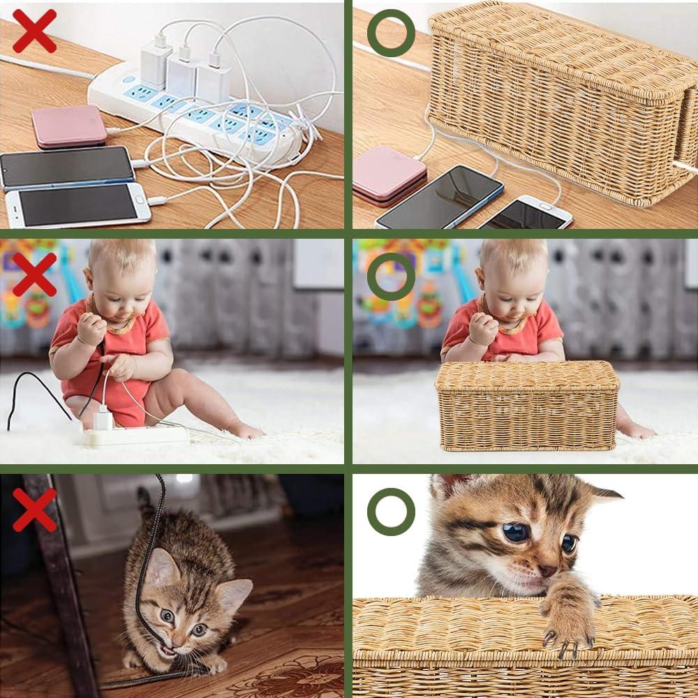 Caja Organizador de Cables Cantalop Natural 33x13x13 cm