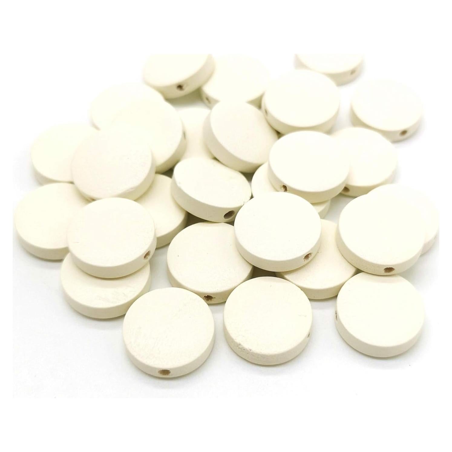 120 Discos de Madera Redondos MSCFTFB 11.43 cm Blancos DIY