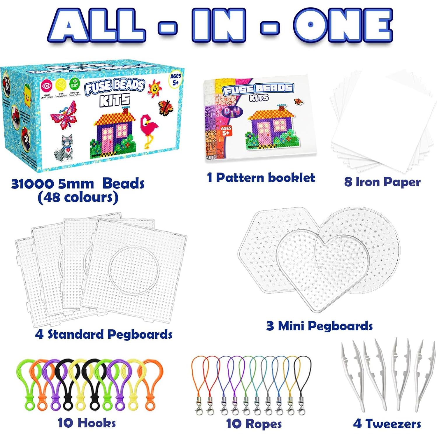 Kit de Perlas Fusibles FUNZBO 31000 Piezas 48 Colores