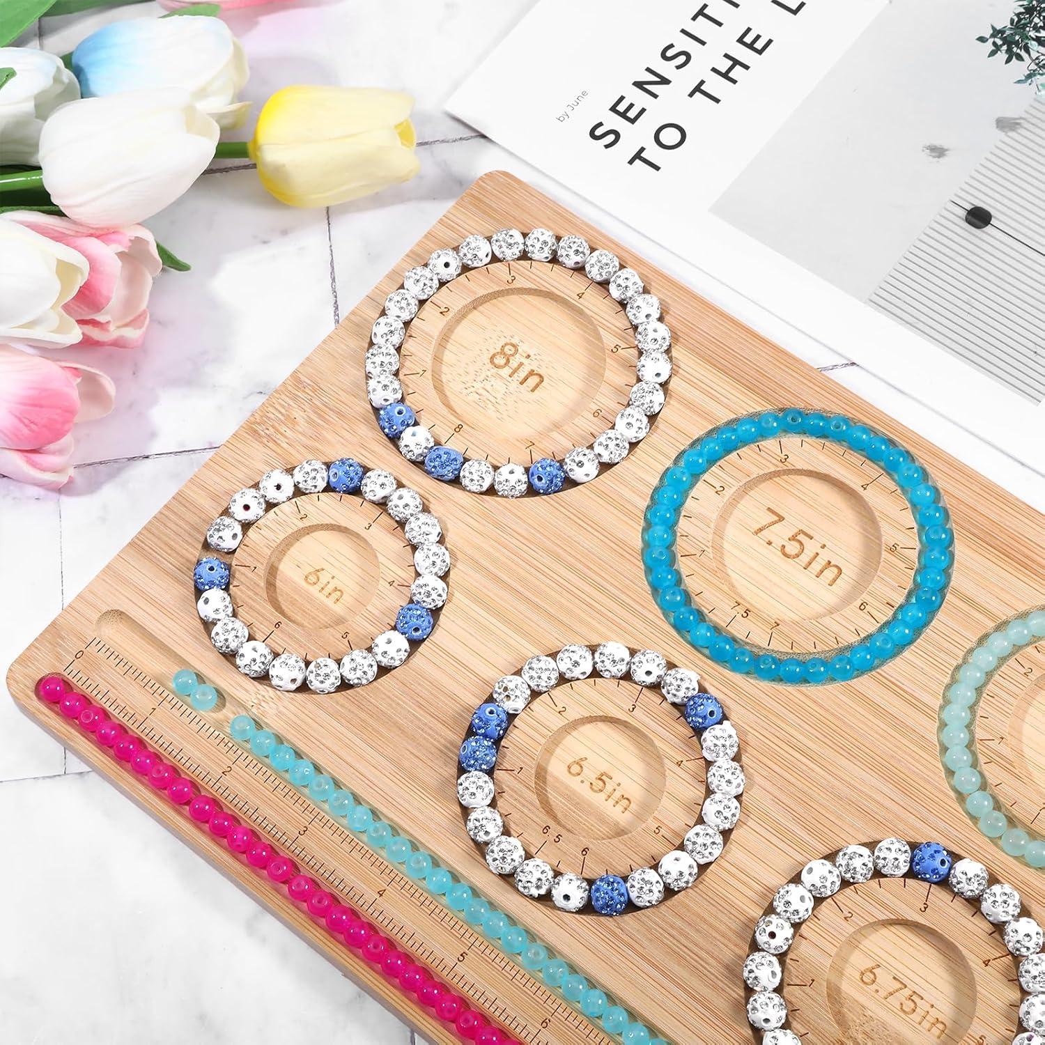 Tablero de cuentas Hoohnnaa para hacer joyas de madera 28.5x13cm