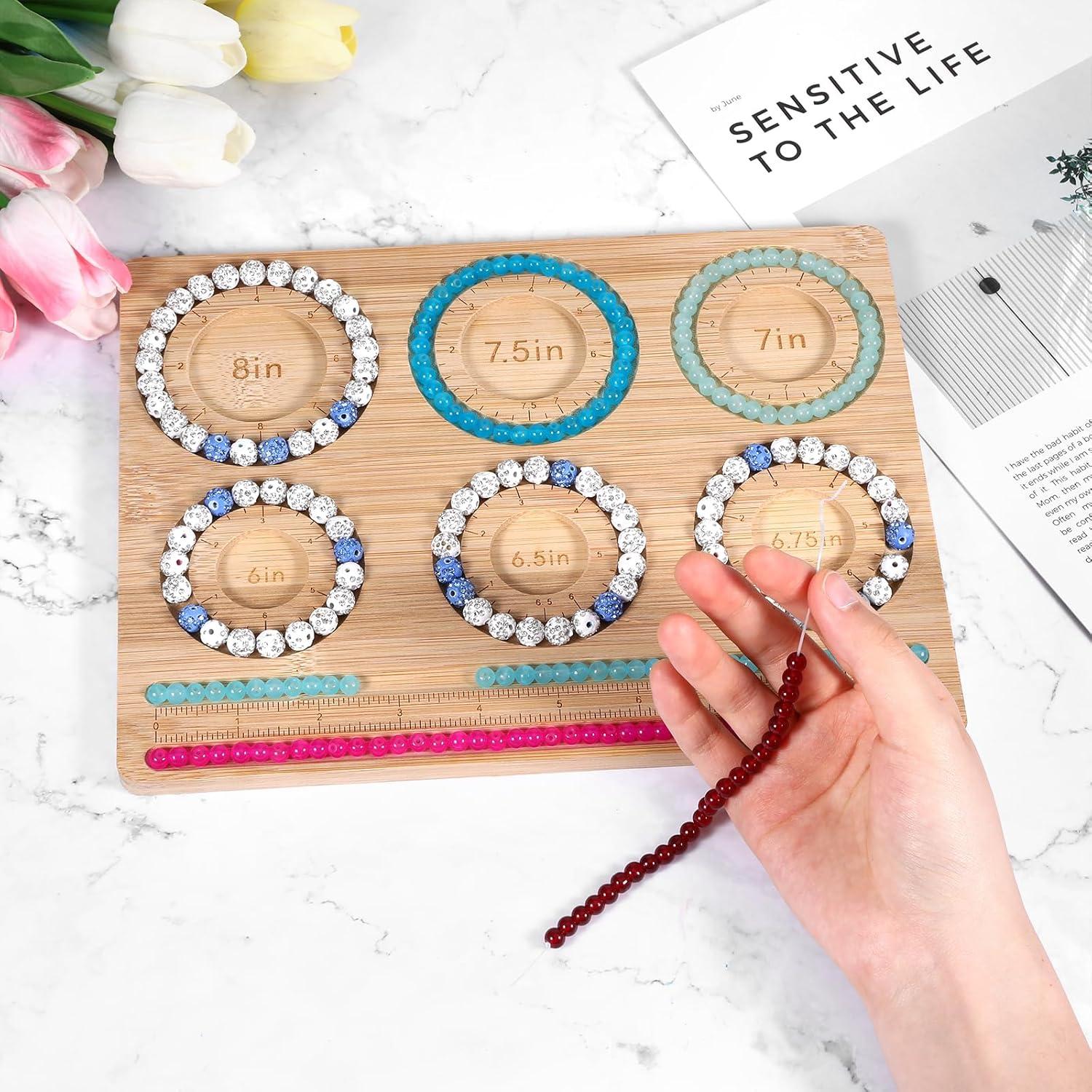 Tablero de cuentas Hoohnnaa para hacer joyas de madera 28.5x13cm