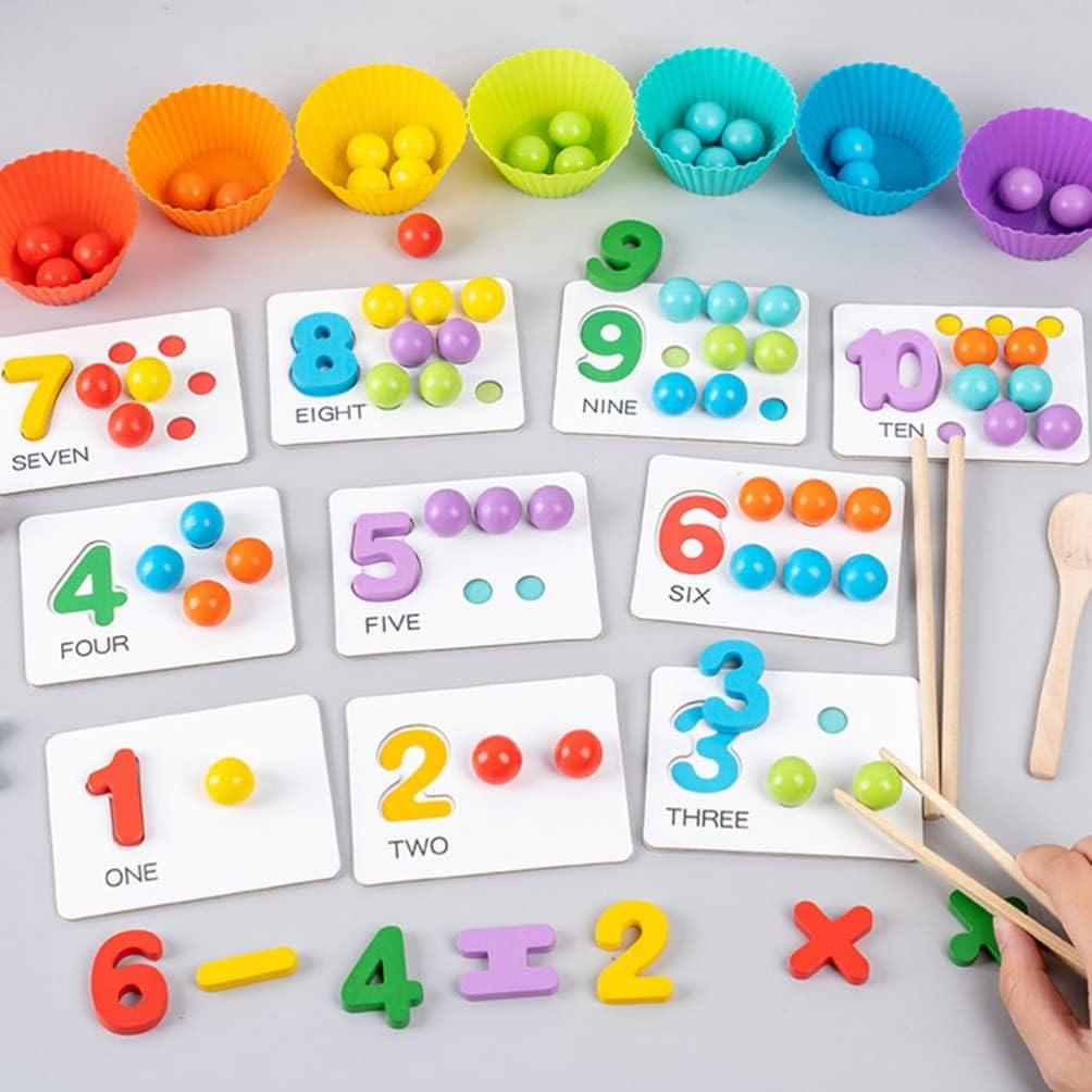 Juego de Clips de Cuenta de Perlas de Madera NUOBESTY 3PCS