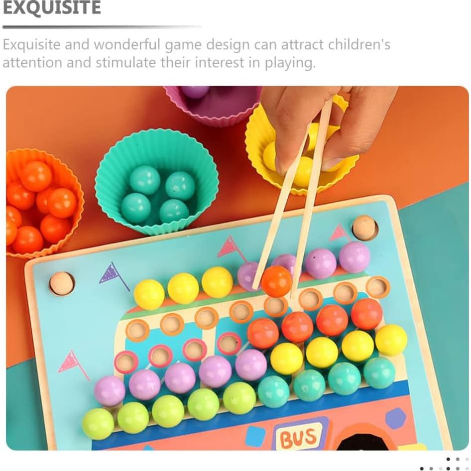 Juego de Clips de Cuenta de Perlas de Madera NUOBESTY 3PCS