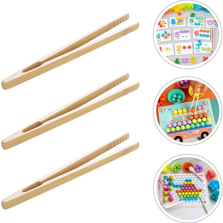 Juego de Clips de Cuenta de Perlas de Madera NUOBESTY 3PCS