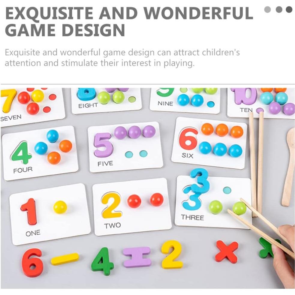 Juego de Clips de Cuenta de Perlas de Madera NUOBESTY 3PCS