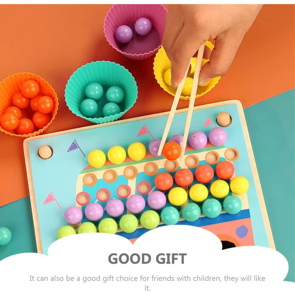 Juego de Clips de Cuenta de Perlas de Madera NUOBESTY 3PCS