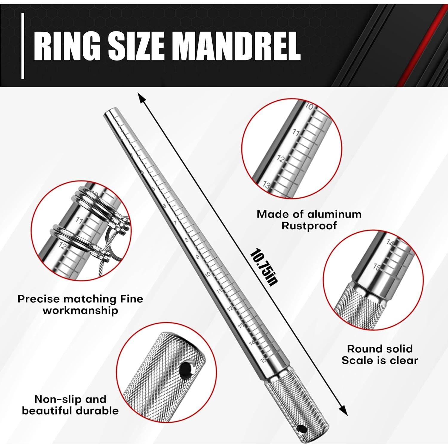 Juego de Herramientas de Medición de Anillo C&T 4 Piezas