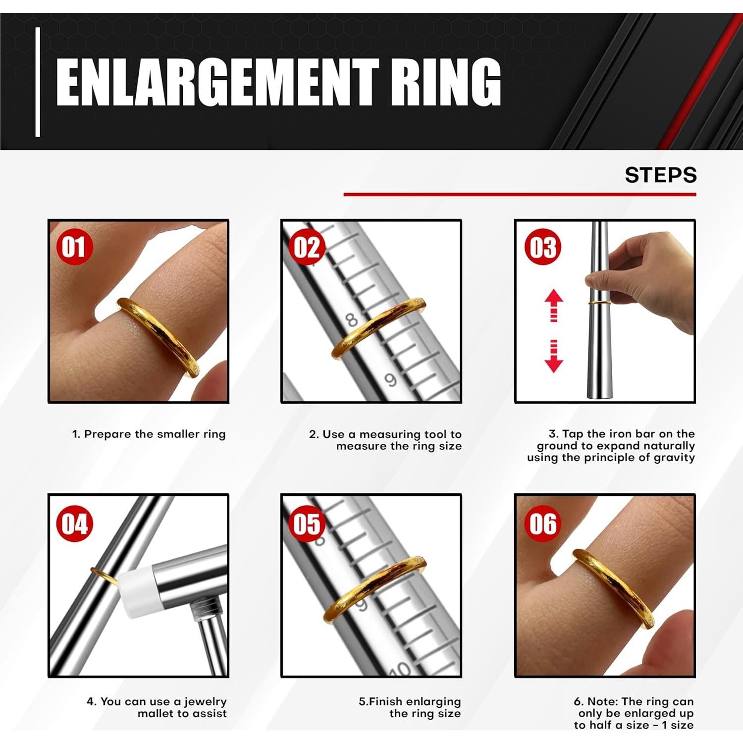 Juego de Herramientas de Medición de Anillo C&T 4 Piezas