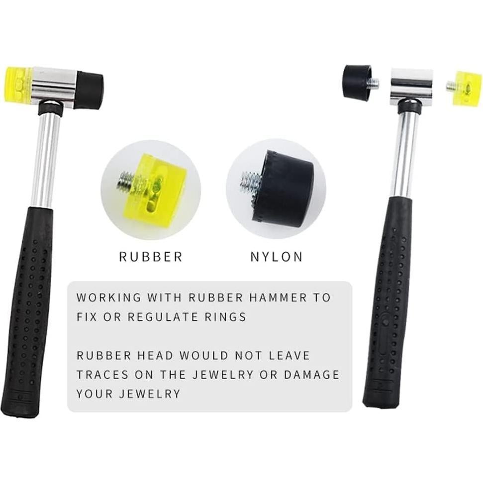 Kit de Herramientas para Joyeros EVSOFMLF - Martillo de Goma y Mandril