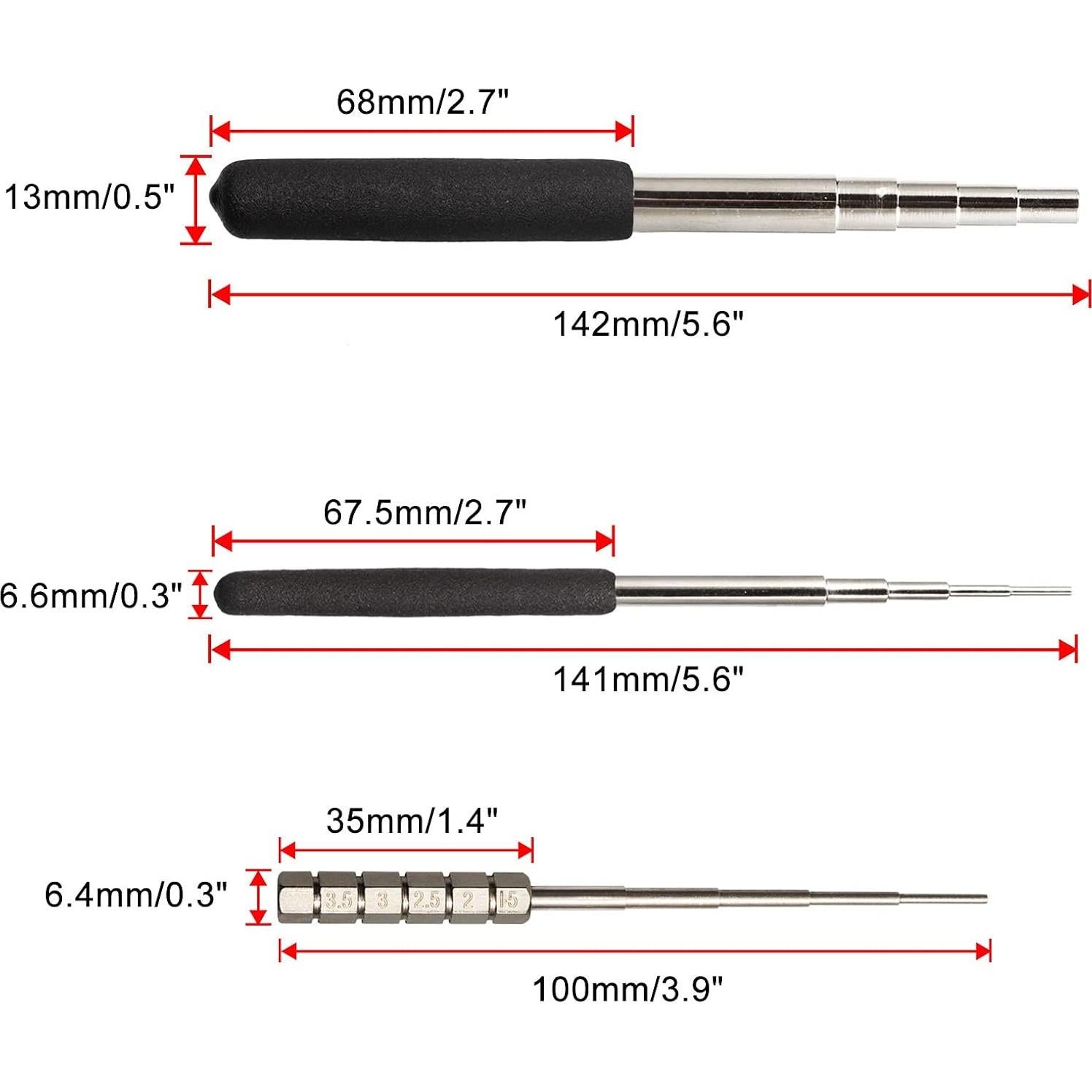 Mandril de Bucles de Alambre SPEEDWOX 3 Pcs Negro 13.97 cm