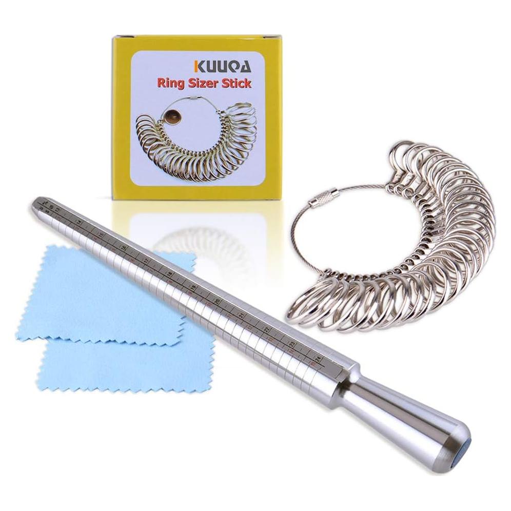 Juego de Medidores de Anillos Kuuqa 27 Piezas Aluminio Acero