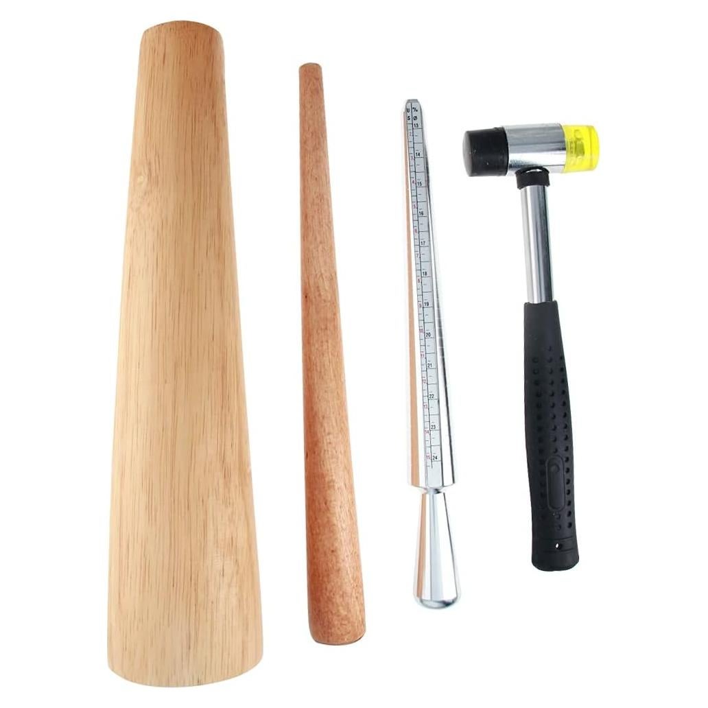 Mandril de Anillos de Madera Auniwaig con Martillo de Goma