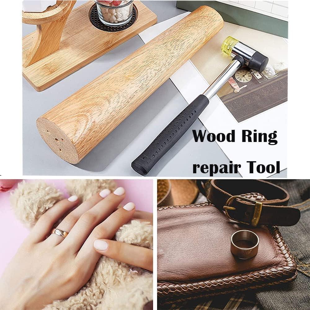 Mandril de Anillos de Madera Auniwaig con Martillo de Goma