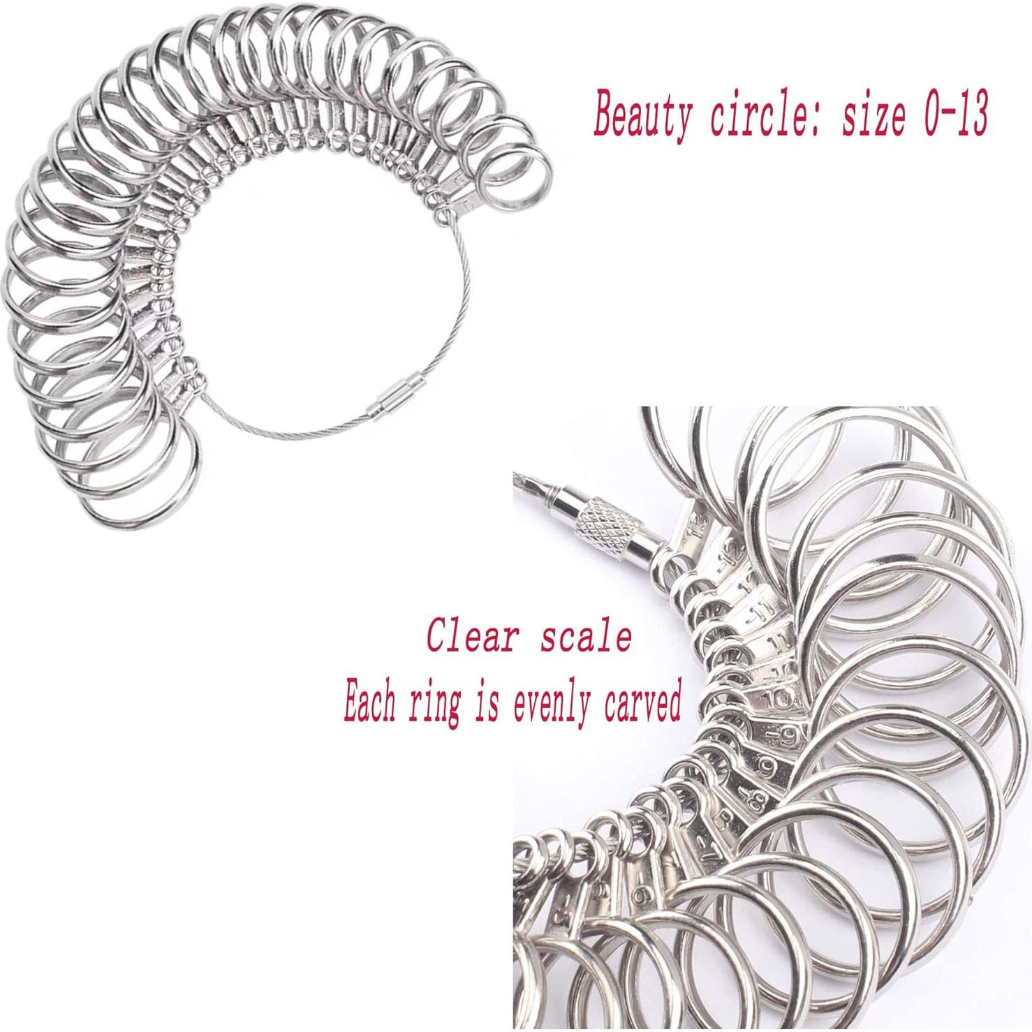 Kit de Medición de Tamaño de Anillo Awxevcik - 27 Piezas