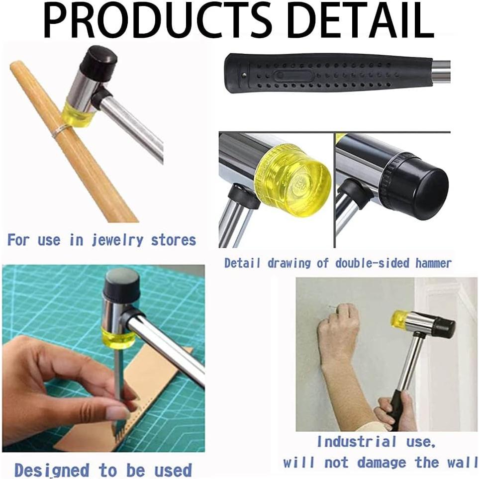 Martillo de Goma Doble Cabeza Utoolmart 240mm para Joyería
