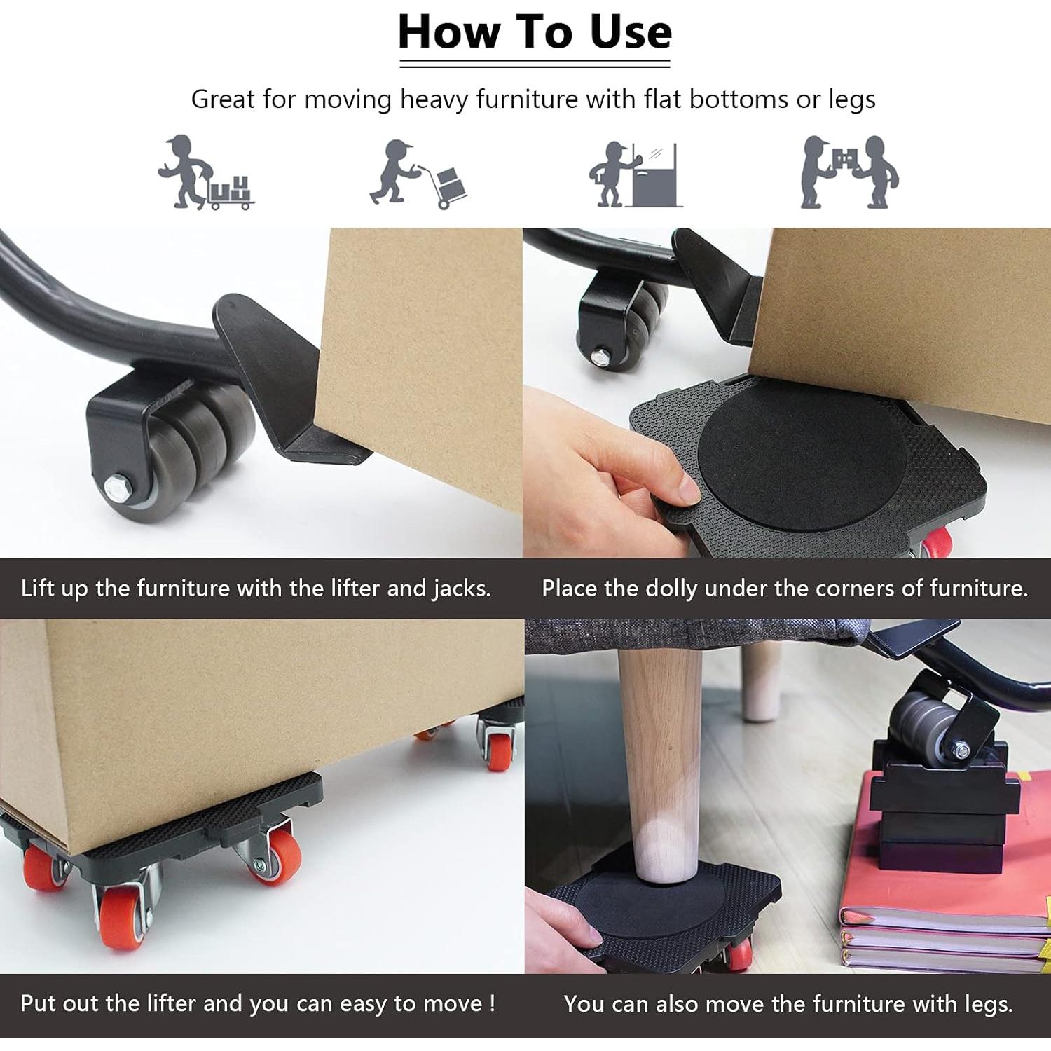 Juego de Mover Muebles ONEON con Ruedas y Elevador 299 kg