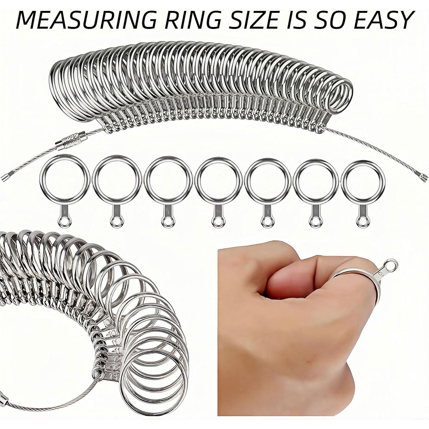 Juego de Medidores de Anillo de Metal YVYAVGE - 27 Piezas